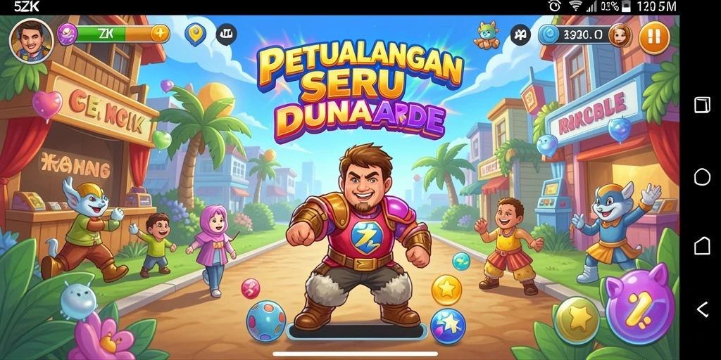 Screenshot gameplay 5ZK yang menampilkan aksi seru di dunia Arcade.