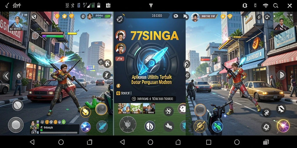 Screenshot utama 77SINGA menunjukkan antarmuka aplikasi yang bersih dan mudah dinavigasi.