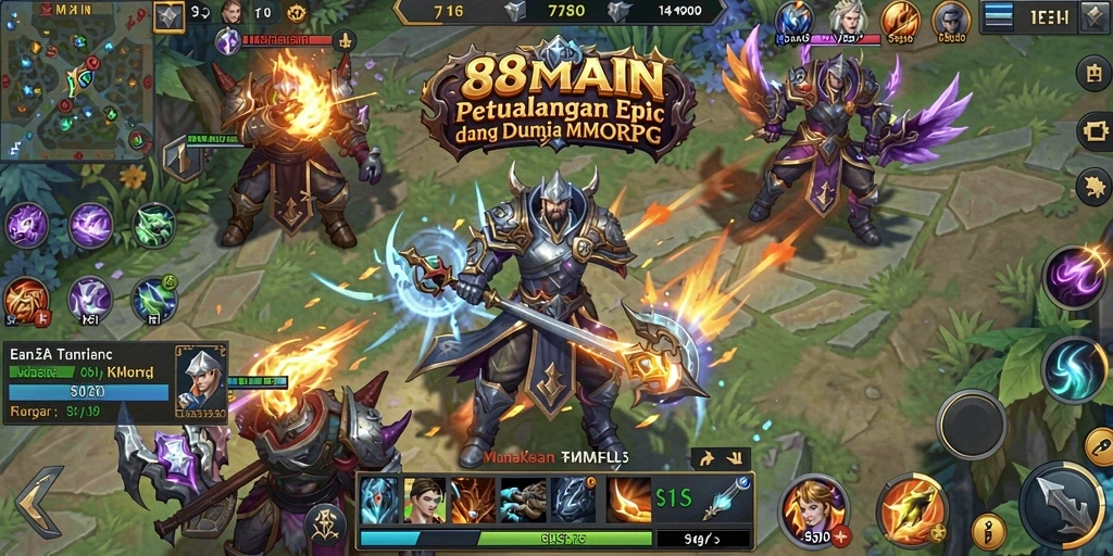 Tampilan gameplay epik 88MAIN di dunia MMORPG.