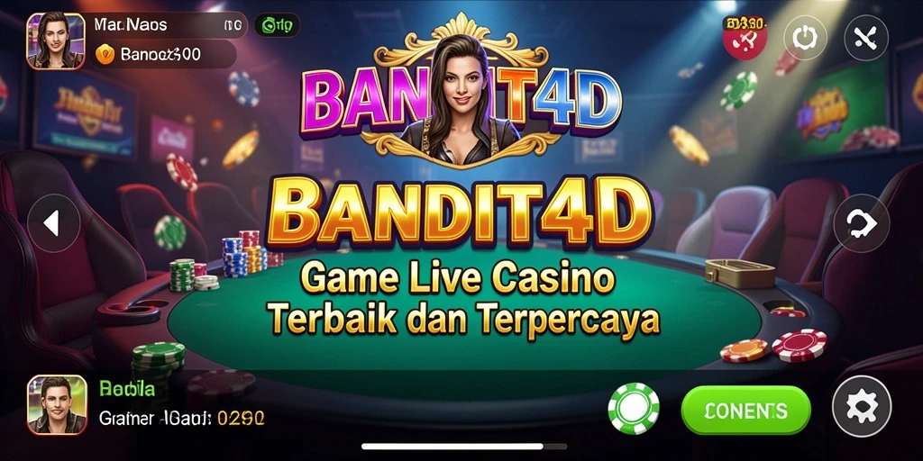 Tampilan gameplay Live Casino yang mendebarkan di BANDIT4D.