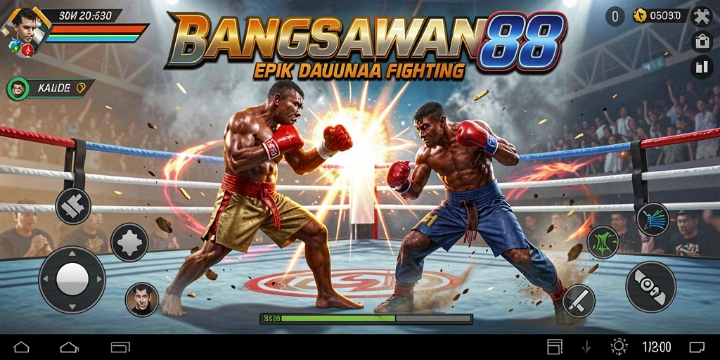 Screenshot menampilkan aksi pertarungan intens di BANGSAWAN88.