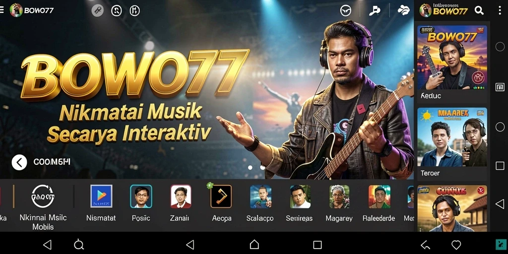Screenshot gameplay BOWO77 menampilkan interaksi musik yang seru.