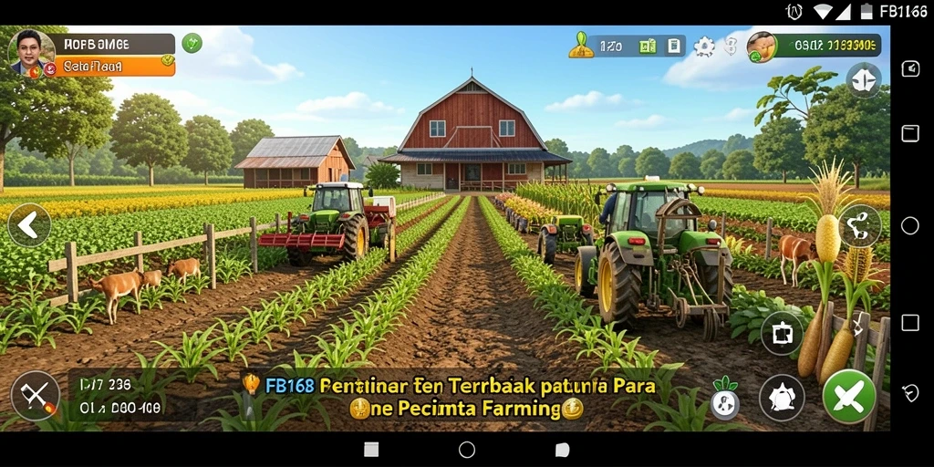 Gameplay seru FB168 dengan berbagai tanaman yang bisa ditanam.