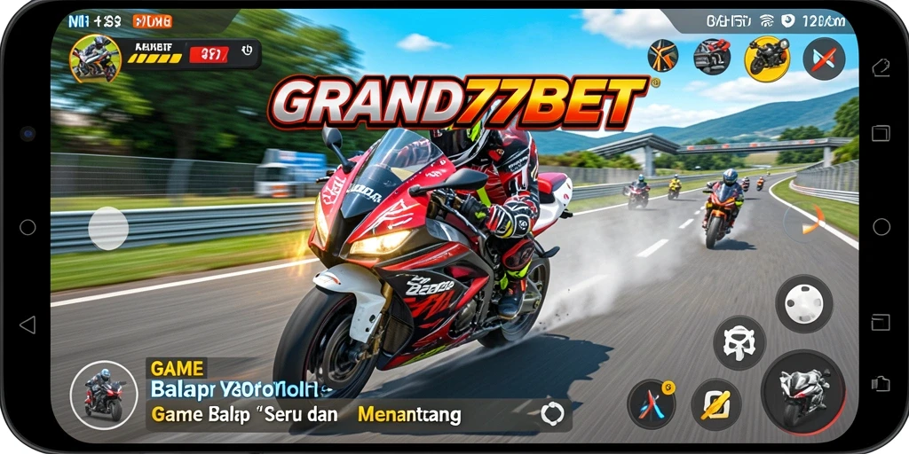 Tampilan gameplay balap motor yang seru dan menantang.