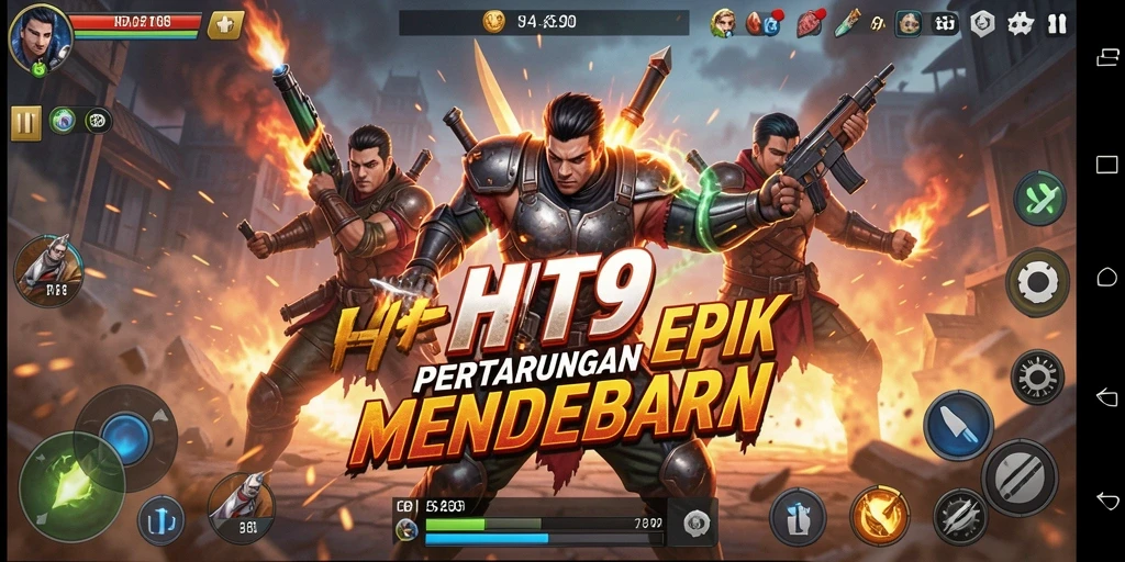 Tampilan gameplay HIT9 yang menampilkan pertarungan intens di arena.