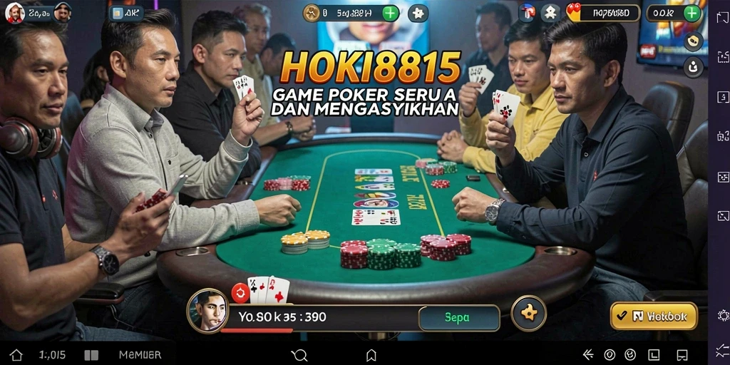 Screenshot gameplay HOKI8815 menampilkan suasana bermain poker yang seru.