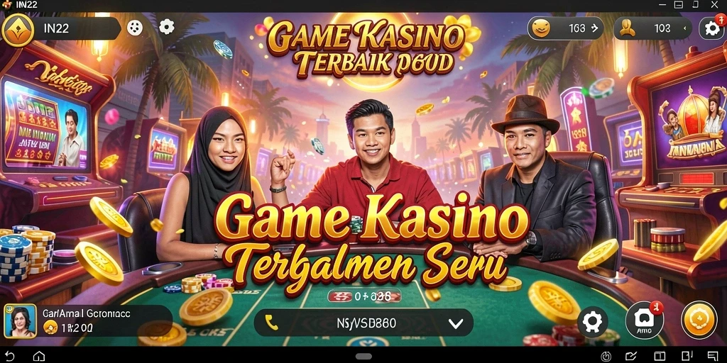 Screenshot utama IN22 menampilkan gameplay Kasino yang mengasyikkan dan menarik.
