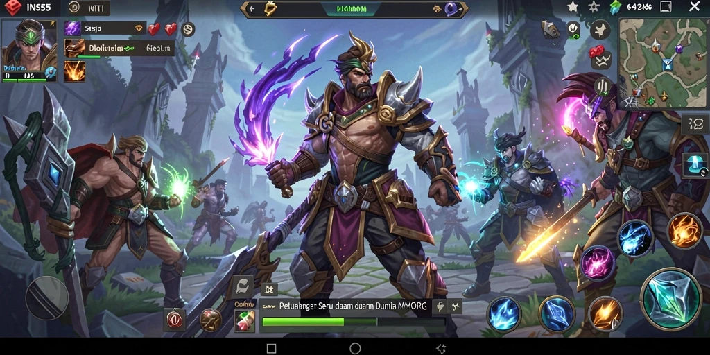 Gameplay seru INS55 yang menghadirkan petualangan MMORPG.