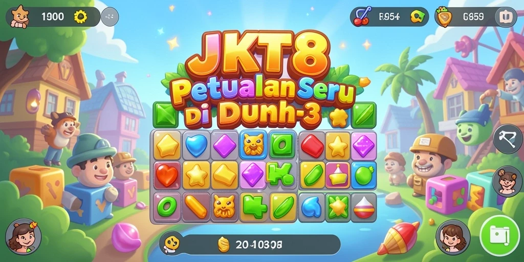 Tampilan gameplay menarik dari game Match-3 JKT8.