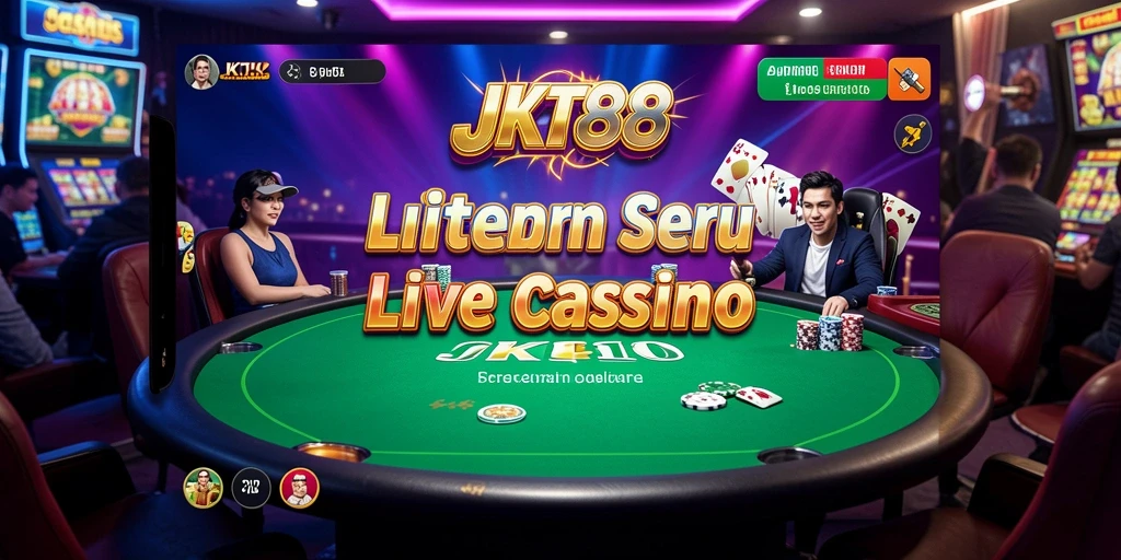 Screenshot JKT88 menampilkan dealer langsung dalam permainan Live Casino.