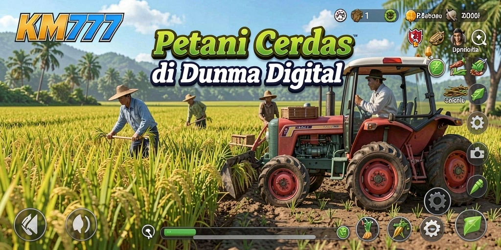 Screenshot KM777 menampilkan gameplay seru saat bertani di ladang.