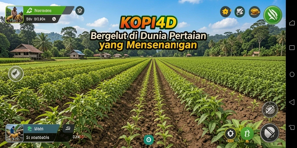 Tampilan gameplay KOPI4D yang menarik dengan aktivitas pertanian yang bermanfaat.