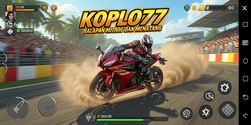 Gameplay KOPLO77 dengan balapan motor yang menegangkan dan seru.