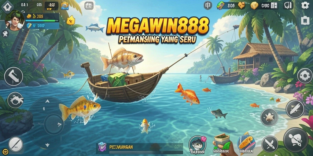 Screenshot gameplay MEGAWIN888 menampilkan sensasi memancing yang mengasyikkan.