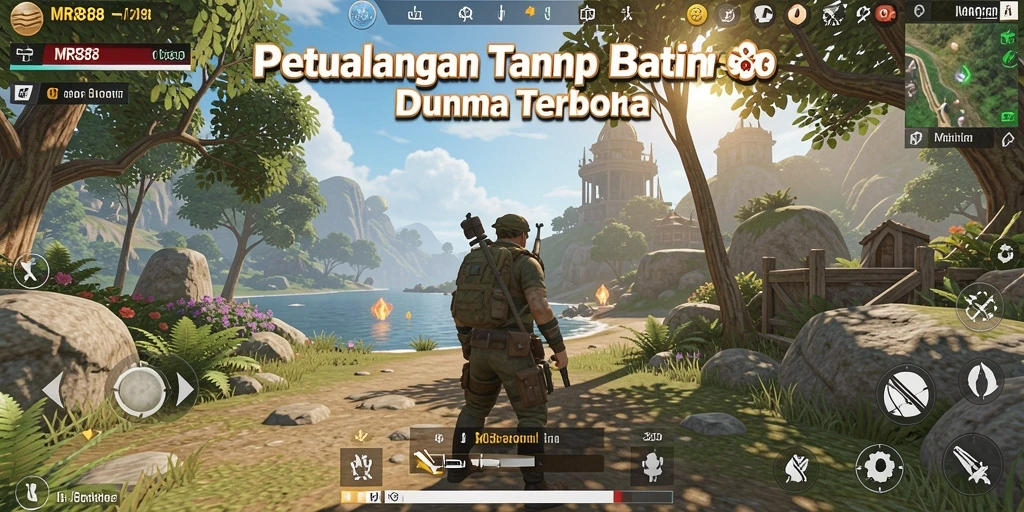 Screenshot MR888 menampilkan eksplorasi dunia terbuka yang menakjubkan.