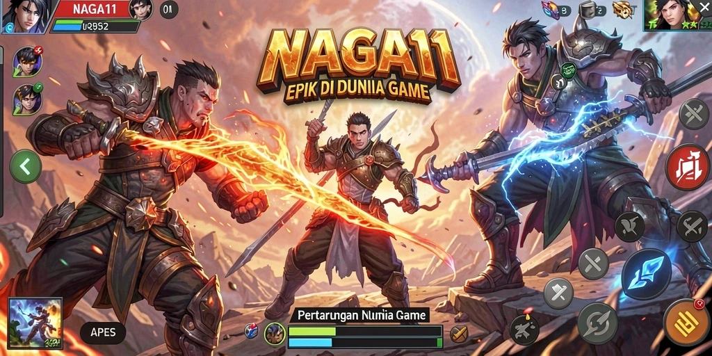 Gameplay mendebarkan NAGA11 di arena pertarungan.