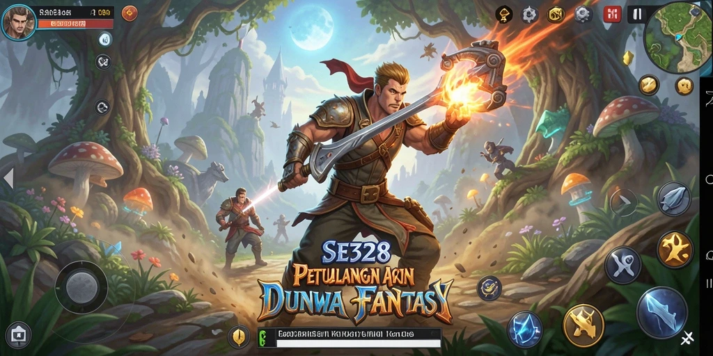 Tampilan dinamis gameplay SE328 dengan pertarungan ARPG yang seru.