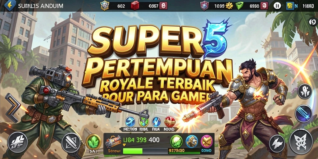 Tangkapan layar menunjukkan aksi pertempuran intens di arena SUPER5.