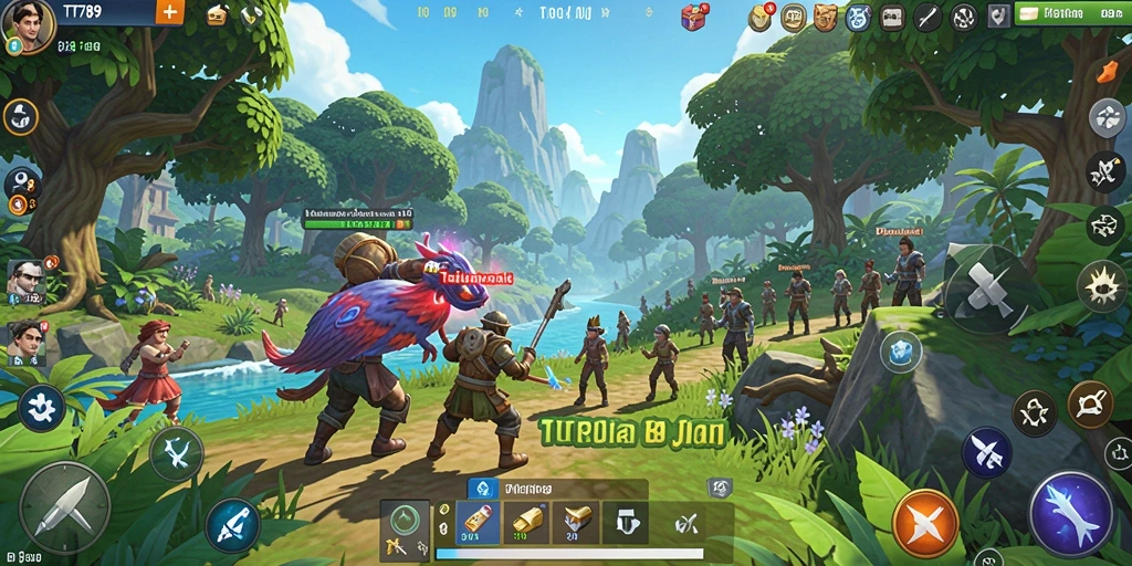Screenshot gameplay TT789 menunjukkan eksplorasi dunia terbuka yang menakjubkan.