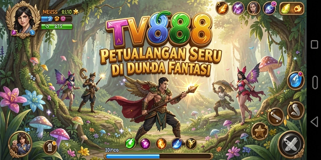 Tangkapan layar utama TV888 menunjukkan aksi petualangan yang mendebarkan.