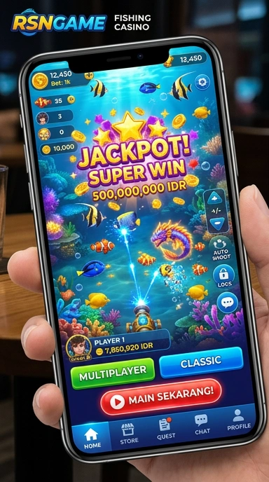 Tampilan utama aplikasi rsngame yang ramah pengguna.
