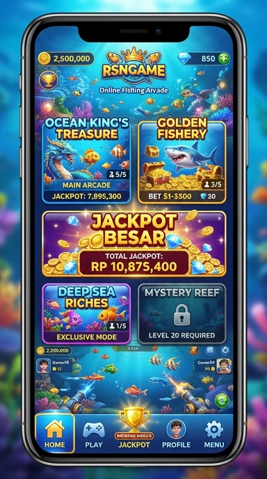 Menu kategori di aplikasi rsngame yang memudahkan pencarian.